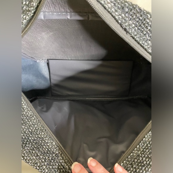 Unisex Vintage Oscar De La Renta Tweed Weekender Travel Bag - Picture 9 of 10